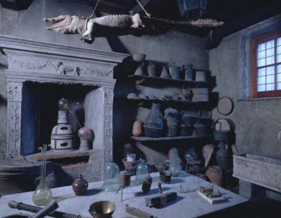 Alchemist's Laboratory Display at Health Museum. Rome, Italy