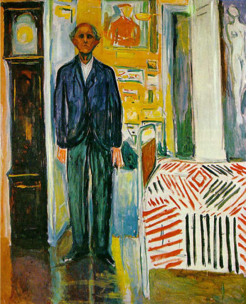 Munch Edvard Self-Portrait Between the Clock and the Bed