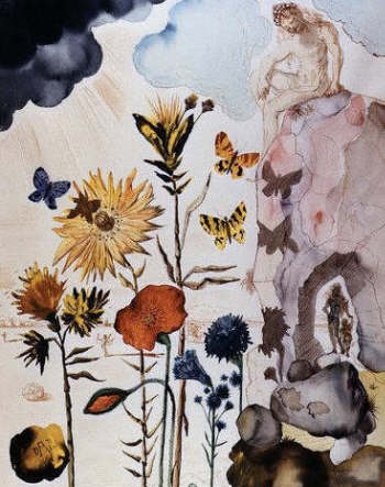 Flowers and Butterflies by Salvador Dali. 1950
