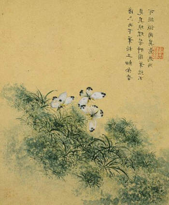 Flowers, from an Album of Ten Leaves (Butterflies) by Zhou Xianji. 1600
