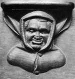 A misericord of a jester from Kerk Sint-Pieter in Leuven, c. 1438