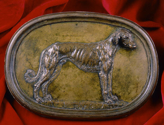 Sunk Relief Sculpture of a Greyhound by Benvenuto Cellini