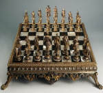 Nineteenth Century German Chess Board and Pieces by the C. M. Weischaubt & Suhne Firm
