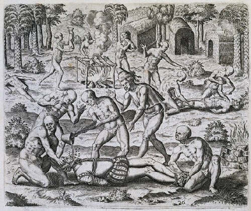 The Indians Pour Molten Gold into the Mouths of the Christians by Theodor de Bry