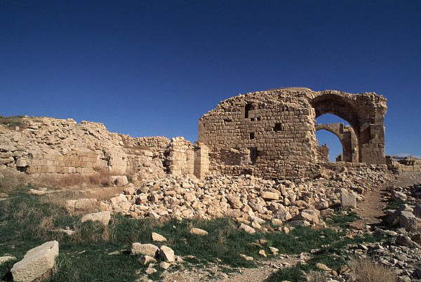 The ruins of Shobak Castle, a fort used by the Crusaders, stands in Jordan