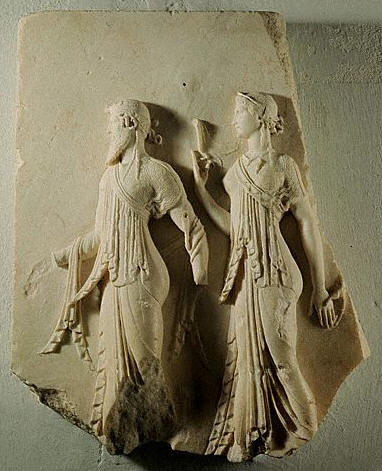 High Relief With Dionysus and one of the Graces