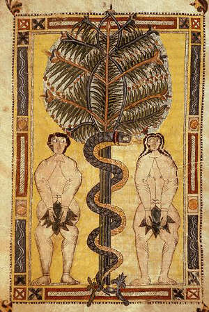 Manuscript Beato de Libeana. Adam and Eve 10th 