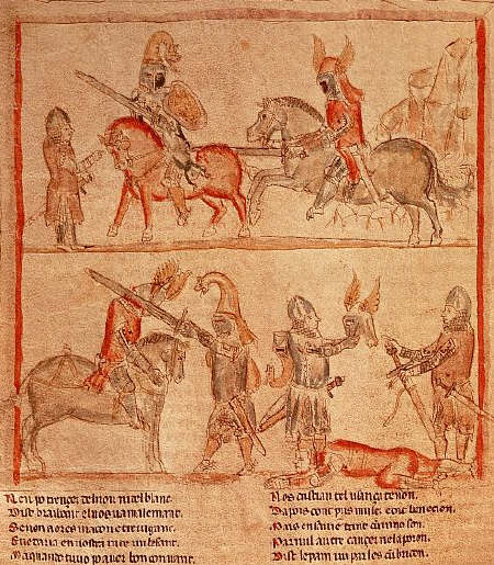 Scenes of a Duel of two Knights