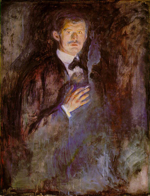 Edvard Munch. Self-Portrait with Burning Cigarette