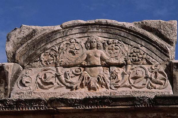 Tyche, detail of the Temple of Hadrian in Ephesus, Turkey