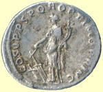 The Roman coins exhibit the image of Fortuna