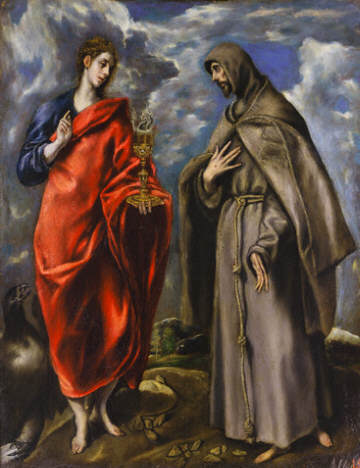 Saint John the Evangelist and Saint Francis by El Greco 1600
