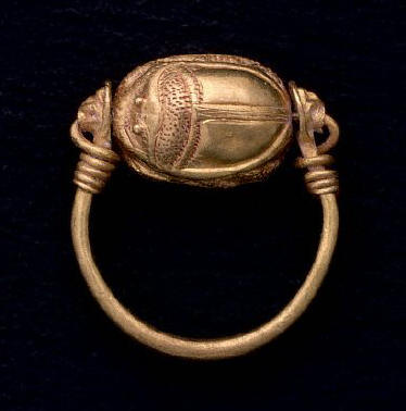 Ancient European Gold Ring With Setting in the Shape of a Scarab