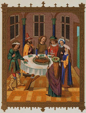 Jews celebrating the feast of Passover during the 15th century