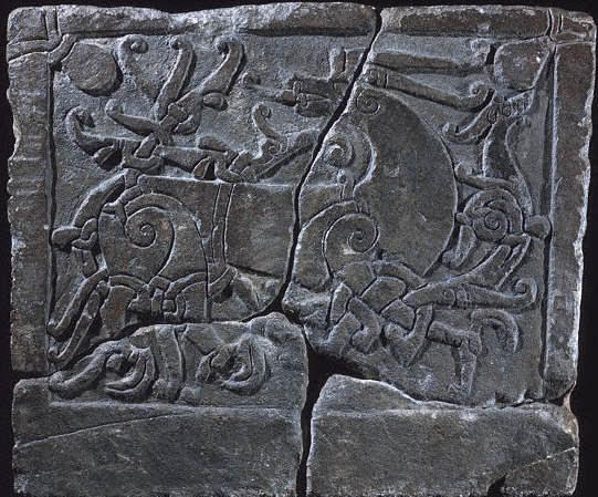 Viking Tombstone showing  Dragon