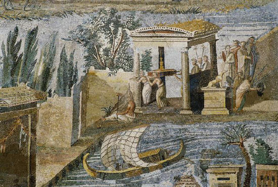 The Palestrina Mosaic shows the Nile River Delta during the flooding season. 80 B.C.