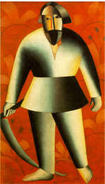 Reaper on Red Background by K. Malevich 1912