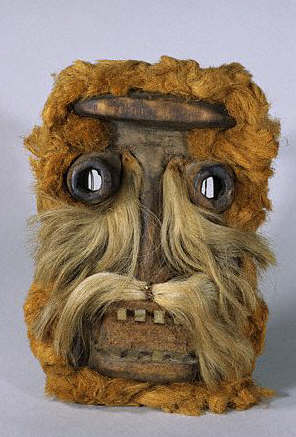 Dan Mask in the Form of a Face Adorned with Mammal Hair