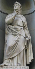 Statue of Petrarch outside the Uffizi gallery