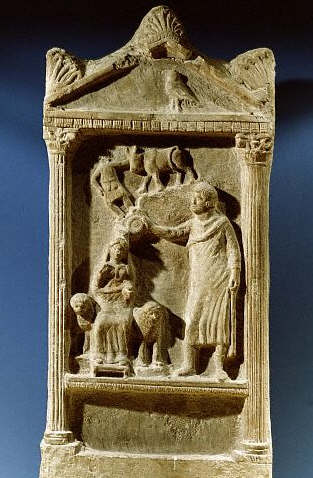 Stele With a Scene of a Sacrifice to Artemis Azzanathkona  2nd  AD