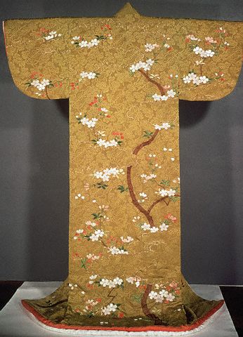 Kimono With Blossoming Cherry Motif