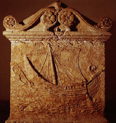 Sarcophagus With a Phoenician Trading Ship Known as the Boat of Tarsus 1st century A.D.