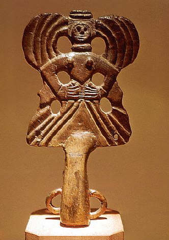 Bronze Ornament Depicting a Winged Goddess 4th c  ..
