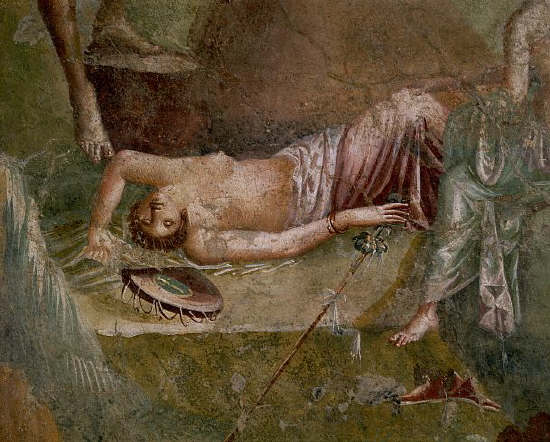 Sleeping Maenad Fresco Painting From the House of the Citharist at Pompeii
