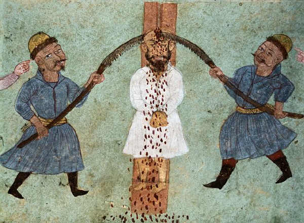 18th-Century Persian Miniature Painting Describing Torture